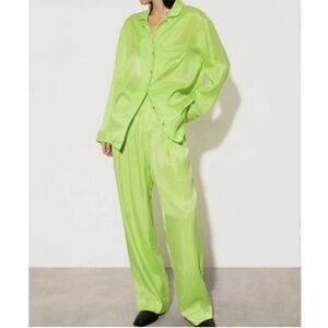 Mara Hoffman Marella Straight Leg Pant Chartreuse NWT Size 4
